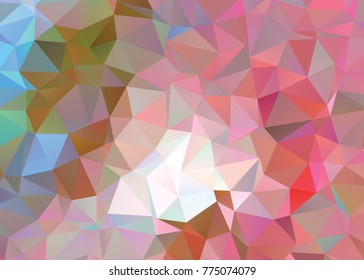 Abstract multicolor mosaic backdrop. Geometric low polygonal background. Design element for book covers, presentations layouts, title backgrounds. Vector clip art.