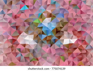 Abstract multicolor mosaic backdrop. Geometric low polygonal background. Design element for book covers, presentations layouts, title backgrounds. Vector clip art.