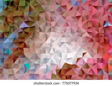 Abstract multicolor mosaic backdrop. Geometric low polygonal background. Design element for book covers, presentations layouts, title backgrounds. Vector clip art.