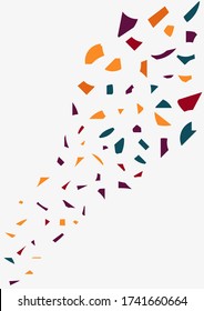 Abstract multicolor mosaic splinters on white background. Vector template for modern postcard, card, picture, cover, design, brochure, flyer. A4 size