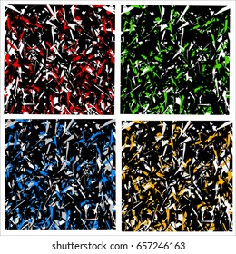 Abstract multicolor pattern / texture with scattered edgy shapes (Unreal colors)