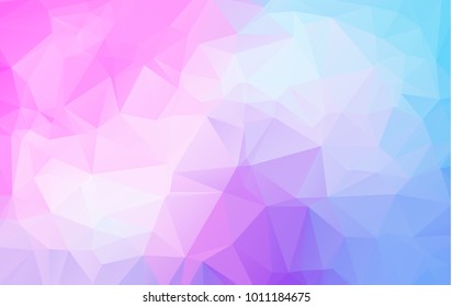 Abstract Multicolor pink, blue, white geometric rumpled triangular low poly style gradient illustration graphic background. Vector polygonal design for your business.