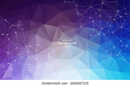 Abstract Multicolor Polygonal Space Background with Connecting Dots and Lines. Connection structure. Vector science background. Polygonal vector background. Futuristic HUD background.