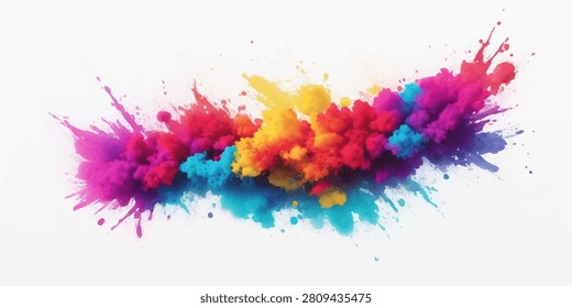 Abstract multicolor powder explosion isolated on white background with explosion colorful creative abstract particle Generated with AI