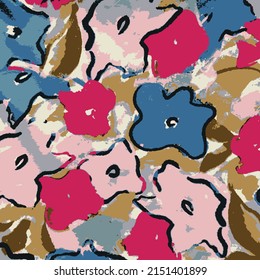 modelo de flor aleatorio multicolor abstracto con tonos de medio color ilustración diseño vectorial textil imagen digital