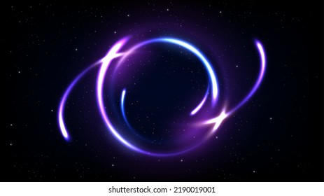 Resumen de la línea de anillo multicolor del fondo de la luz. Ilustración de vectores de pantalla ancha