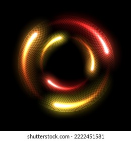 Abstract Multicolor Ring Line of Light Background. Widescreen Illustration