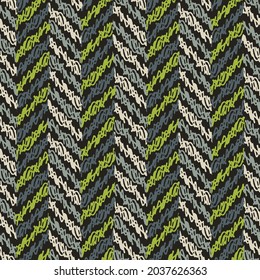 Abstract Multicolor Scribble Herringbone Pattern