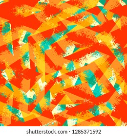 Abstract multicolor seamless chaotic pattern with urban geometric elements. Texture pattern for covers, banners, booklets, etc. For web or printed media.