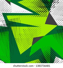Abstract multicolor seamless chaotic pattern with urban geometric elements. Texture pattern for covers, banners, booklets, etc. For web or printed media.