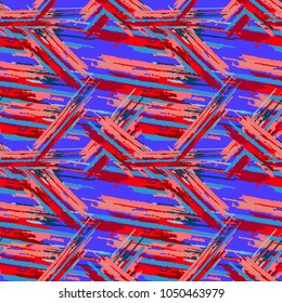 Abstract multicolor seamless in neon blue and red colors. Colorful seamless vector pattern for banner, card, print, cloth, invitation, textile, fabric, wrapping paper.