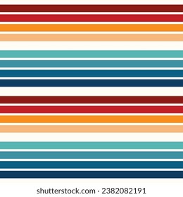 Abstract multicolor seamless vector pattern. Bright color stripes seamless pattern. Turquoise, blue, red, orange color stripes. Vector colorful striped background.