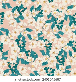 colorido abstracto de forma multicolor a hibiscus sólido flor disposición del motivo con tono medio, todo sobre diseño vectorial con ilustración de fondo crema di