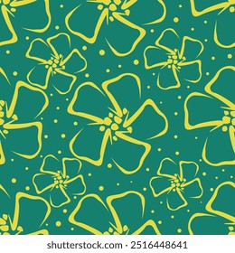 abstract multicolor a solid hibiscus blooming flowers motif arrangement with medium tone, all over vector design with cream background