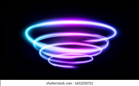 Abstract Multicolor Swirl Line of Light, isolated and easy to edit. Vector Illustration