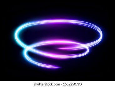 Abstract Multicolor Swirl Line of Light, isolated and easy to edit. Vector Illustration