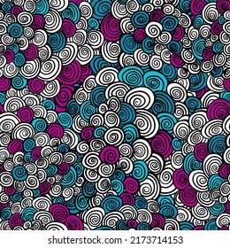 Abstract multicolor swirls seamless. Colorful seamless vector pattern for banner, card, invitation, textile, fabric, wrapping paper.