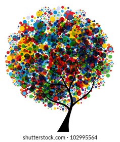 abstract multicolor tree, symbol of nature