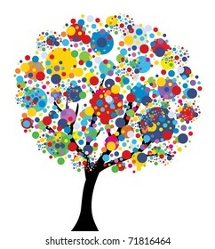abstract multicolor tree, symbol of nature