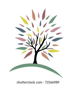 abstract multicolor tree, symbol of nature