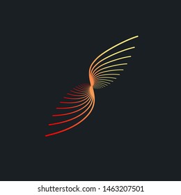 Abstract multicolor twisted stripes on dark background. Creative line art. Vector illustration.
