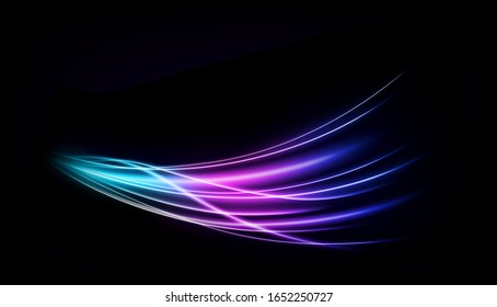 Abstract Multicolor Wavy Line of Light, isolated and easy to edit. Vector Illustration