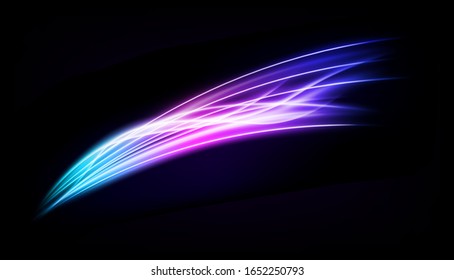 Abstract Multicolor Wavy Line of Light, isolated and easy to edit. Vector Illustration