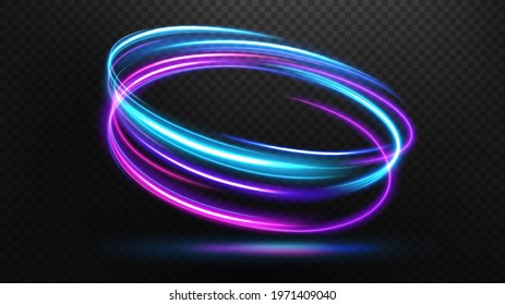 Abstract multicolor wavy line of light with a transparent background, isolated and easy to edit. Vector illustration