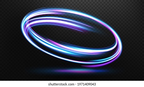 Abstract multicolor wavy line of light with a transparent background, isolated and easy to edit. Vector illustration