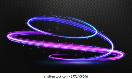 Abstract multicolor wavy line of light with a transparent background, isolated and easy to edit. Vector illustration