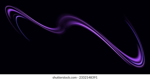 Abstract multicolor wavy line of light with a transparent background, isolated and easy to edit. Vector illustration