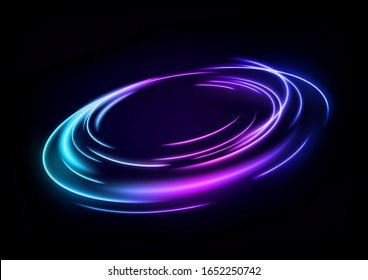 Abstract Multicolor Wind Line of Light, isolated and easy to edit. Vector Illustration