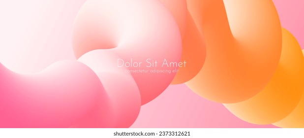 Resumen de forma de tubo 3d multicolor con lugar para texto. Fondo vectorial para carteles, publicidad, banners, volantes y presentaciones. "Dolor Sit Amet" es un texto de marcador de posición. Ilustración EPS 10.