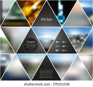 Abstract multicolored background of blurred nature landscapes, geometric vector, triangular style illustration.
