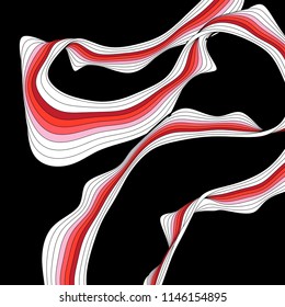 Abstract multicolored background with different stripes ornament