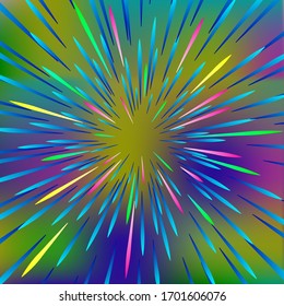 Fondo multicolor abstracto. Explosión fractal. Vector