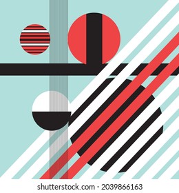 Abstract multi-colored background of geometric objects. An example of an unusual abstraction from different geometric shapes for a website or poster design