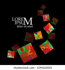 Abstract multicolored background made of paint stains and circle. Vector
