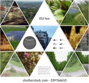 Abstract multicolored background of nature landscapes, geometric vector, triangular style illustration.