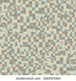 Abstract multicolored background pattern consisting of circles, squares and transitional figures. Fashionable texture.