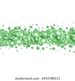 Abstract multicolored background with pearls. Modern festive illustration. Green balls.