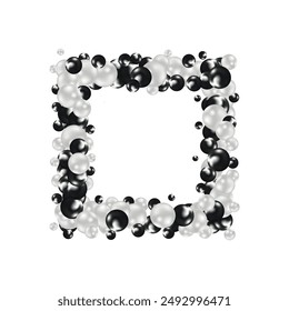 Abstract multicolored background with pearls. Modern festive illustration. Photo frame. 