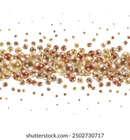 Abstract multicolored background with pearls. Modern festive illustration. Gold balls.