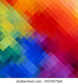 Abstract multicolored background from squares. Rainbow mosaic. Vector illustration