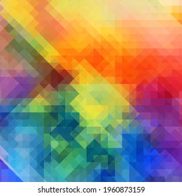 Abstract multicolored background from squares. Rainbow mosaic. Vector illustration