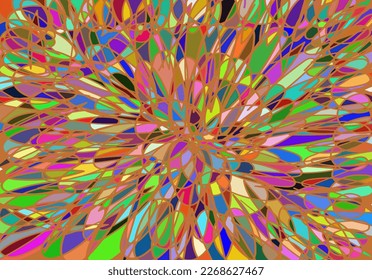 Abstract multi-colored background of stains, reminiscent of a stained-glass window or a mosaic. Vector illustration, EPS 10. Suitable for design, prints, wallpapers and wrapping paper.