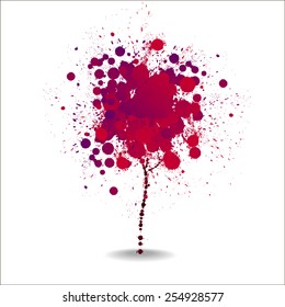 Abstract multicolored background. Tree red.
