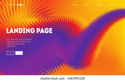 Abstract multicolored background. Trendy landing page design template