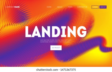 Abstract multicolored background. Trendy landing page design template