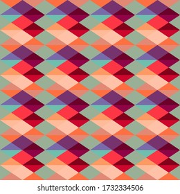 Abstract multicolored background from triangles, bright colors, seamless wallpaper